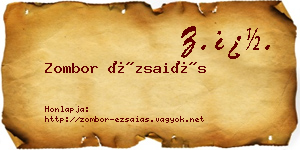 Zombor Ézsaiás névjegykártya